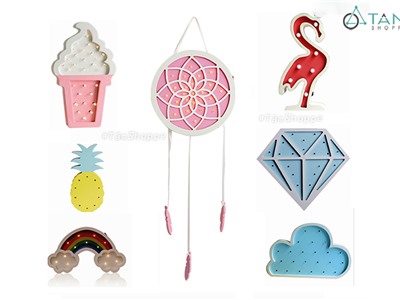 Đèn ngủ Led treo tường bằng gỗ dùng Pin nhiều kiểu L-ĐTT-02